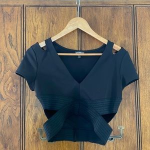 Express black crop top